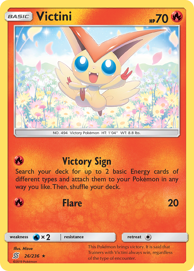 Victini (26/236) [Sun & Moon: Unified Minds] - Comfy Hobbies
