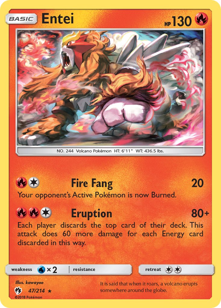 Entei (47/214) (Theme Deck Exclusive) [Sun & Moon: Lost Thunder] - Comfy Hobbies