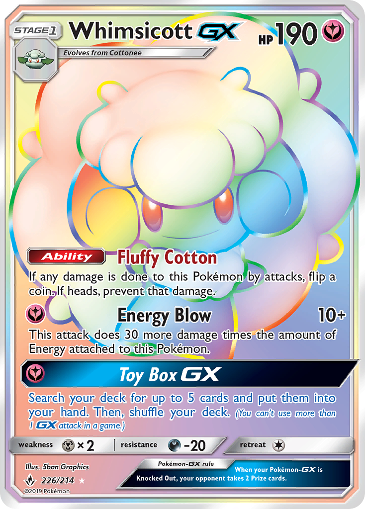 Whimsicott GX (226/214) [Sun & Moon: Unbroken Bonds] - Comfy Hobbies