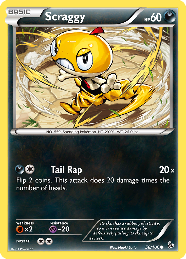 Scraggy (58/106) [XY: Flashfire] - Comfy Hobbies