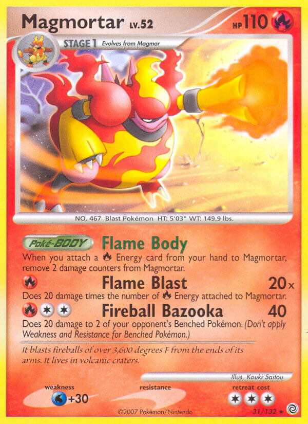 Magmortar (31/132) (Theme Deck Exclusive) [Diamond & Pearl: Secret Wonders] - Comfy Hobbies