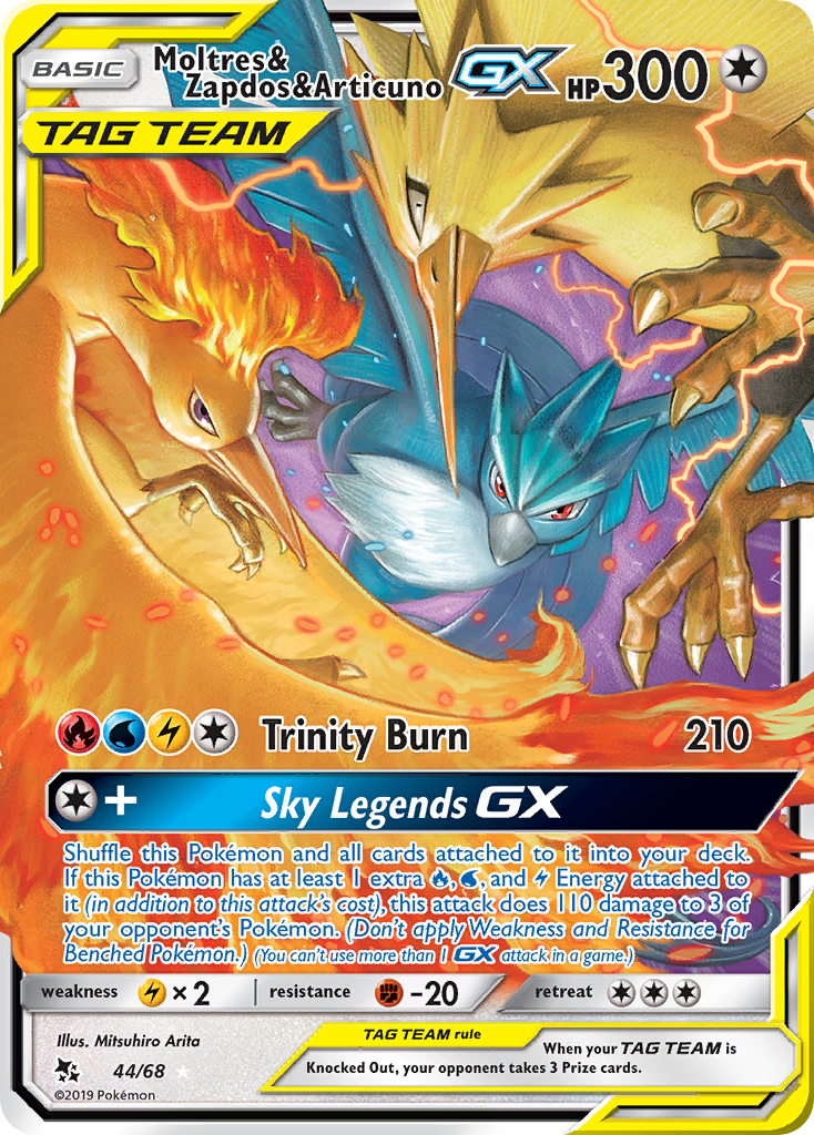 Moltres & Zapdos & Articuno GX (44/68) [Sun & Moon: Hidden Fates] - Comfy Hobbies