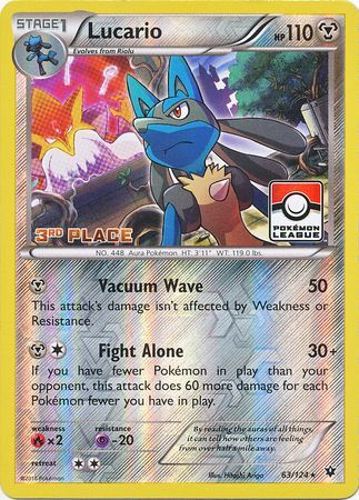 Lucario (63/124) (League Promo 3rd Place) [XY: Fates Collide] - Comfy Hobbies