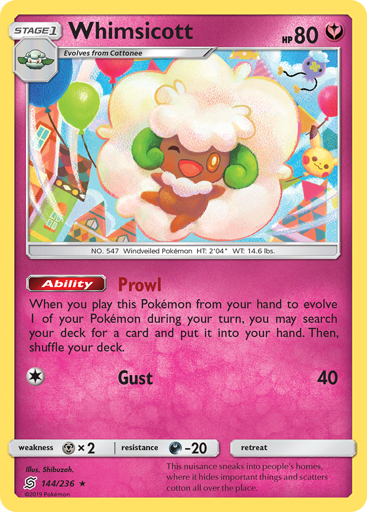 Whimsicott (144/236) [Sun & Moon: Unified Minds] - Comfy Hobbies