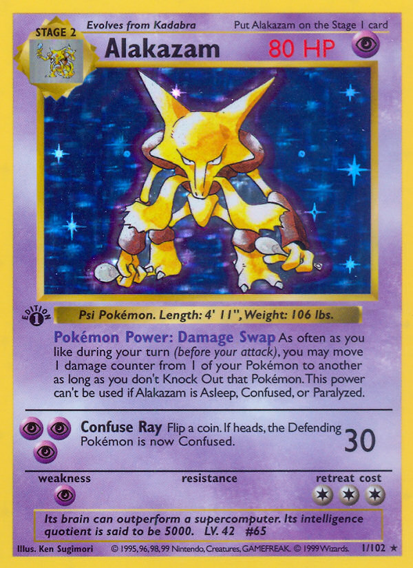 Alakazam (1/102) (Shadowless) [Base Set 1st Edition] - Comfy Hobbies