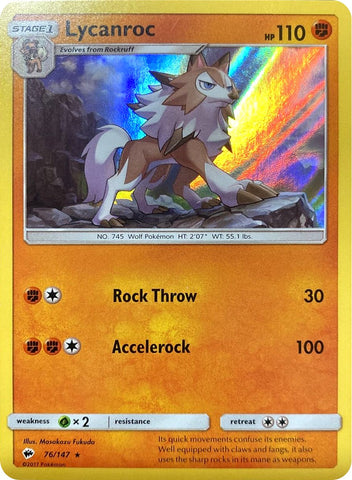 Lycanroc (76/147) (Water Web Holo) [Sun & Moon: Burning Shadows] - Comfy Hobbies