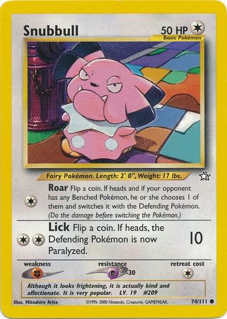 Snubbull (74/111) [Neo Genesis Unlimited] - Comfy Hobbies