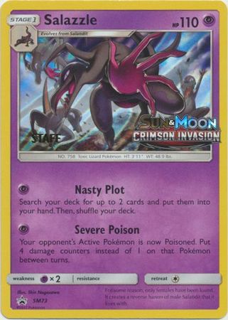 Salazzle (SM73) (Staff Prerelease Promo) [Sun & Moon: Black Star Promos] - Comfy Hobbies