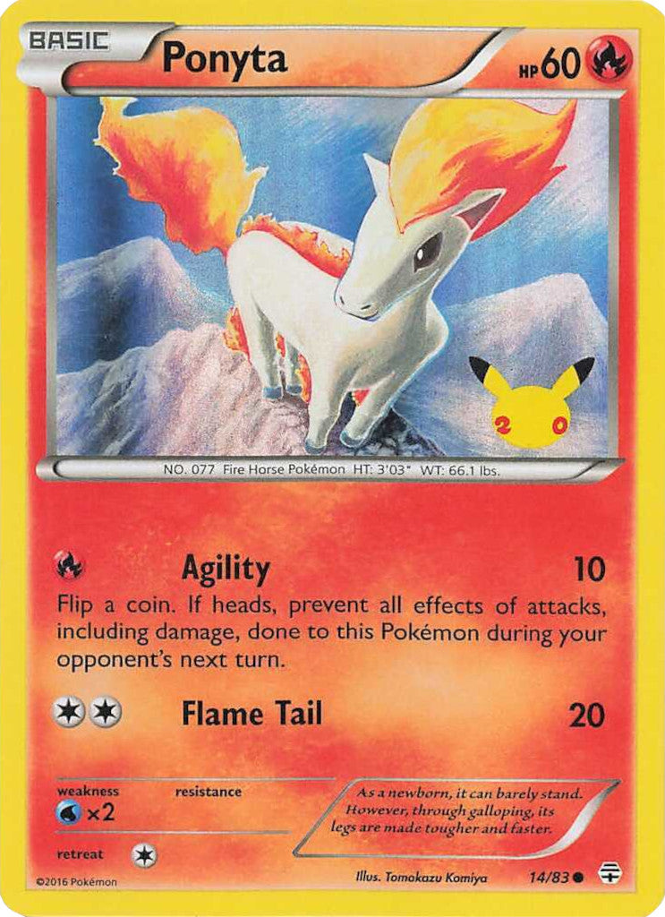 Ponyta (14/83) (20th Anniversary Stamp) [XY: Generations] - Comfy Hobbies