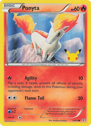 Ponyta (14/83) (20th Anniversary Stamp) [XY: Generations] - Comfy Hobbies
