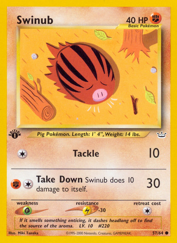 Swinub (57/64) [Neo Revelation 1st Edition] - Comfy Hobbies