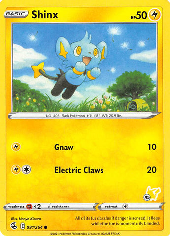 Shinx (091/264) (Pikachu Stamp #45) [Battle Academy 2022] - Comfy Hobbies