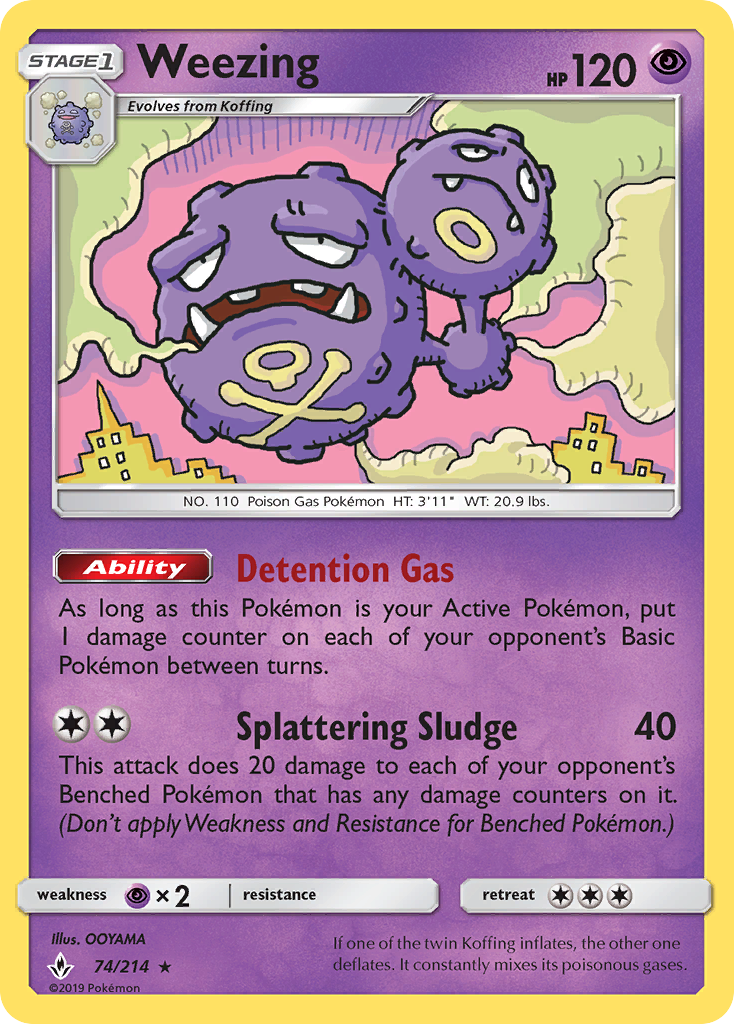 Weezing (74/214) [Sun & Moon: Unbroken Bonds] - Comfy Hobbies