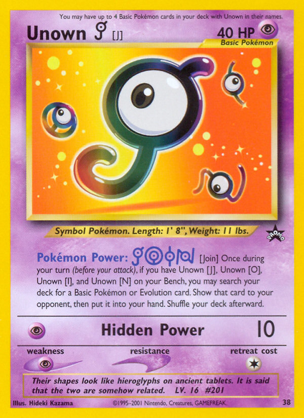 Unown [J] (38) [Wizards of the Coast: Black Star Promos] - Comfy Hobbies