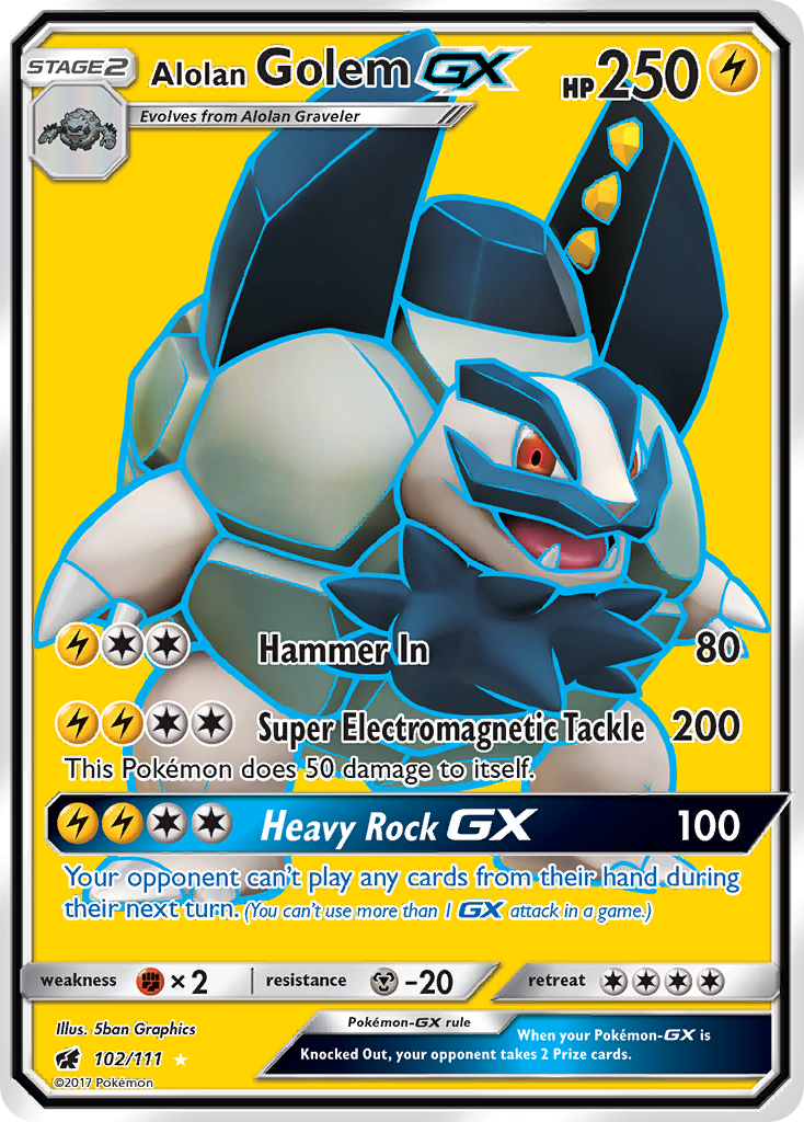 Alolan Golem GX (102/111) [Sun & Moon: Crimson Invasion] - Comfy Hobbies