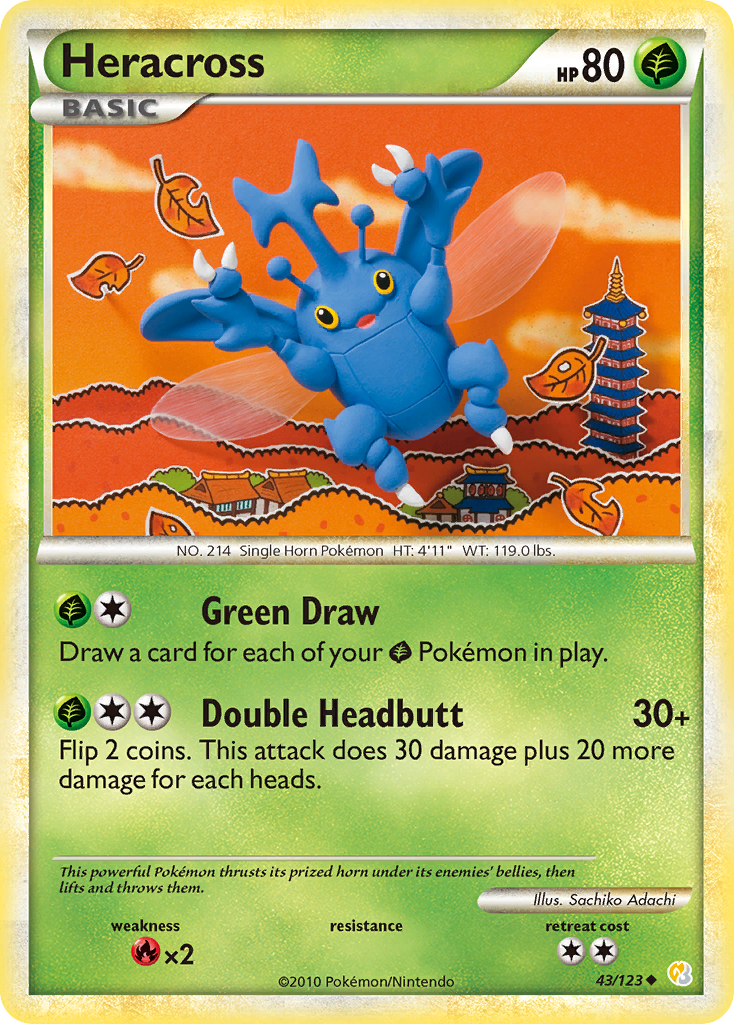Heracross (43/123) [HeartGold & SoulSilver: Base Set] - Comfy Hobbies