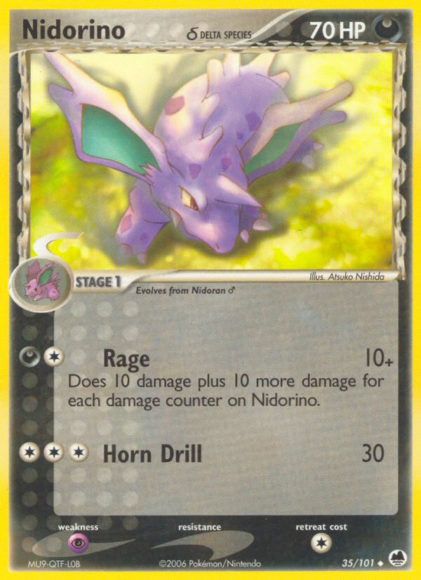 Nidorino (35/101) (Delta Species) [EX: Dragon Frontiers] - Comfy Hobbies