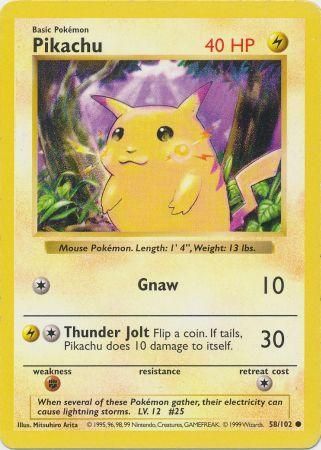 Pikachu (58/102) [Base Set Shadowless Unlimited] - Comfy Hobbies