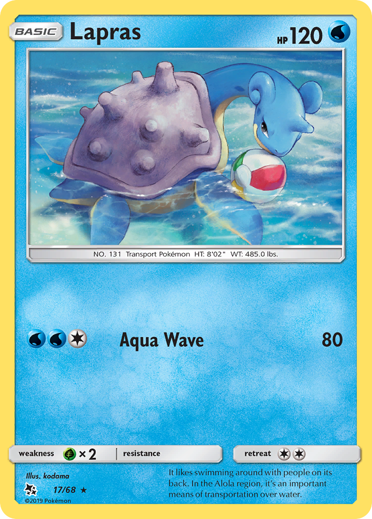 Lapras (17/68) [Sun & Moon: Hidden Fates] - Comfy Hobbies