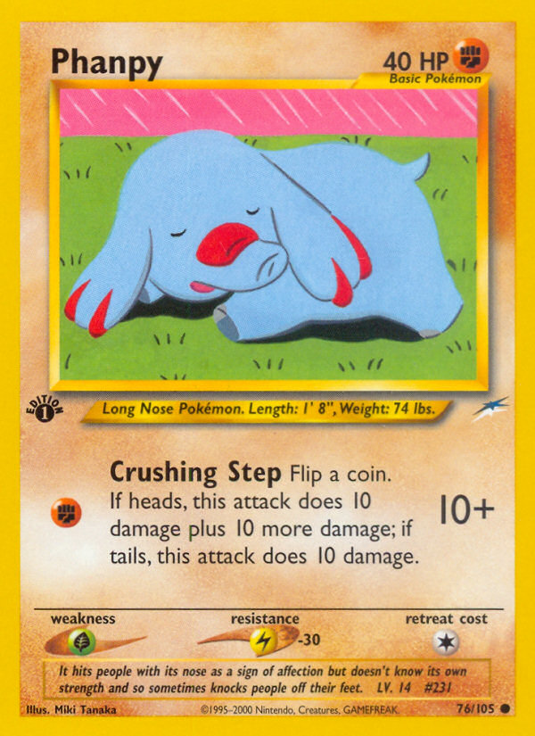 Phanpy (76/105) [Neo Destiny 1st Edition] - Comfy Hobbies