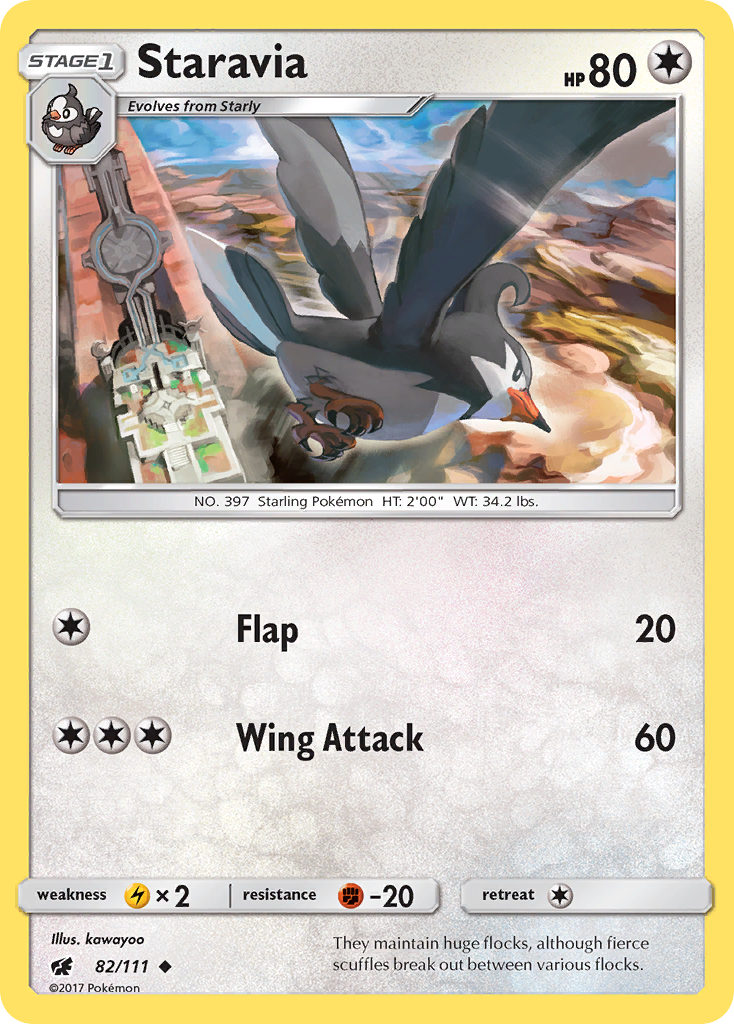 Staravia (82/111) [Sun & Moon: Crimson Invasion] - Comfy Hobbies
