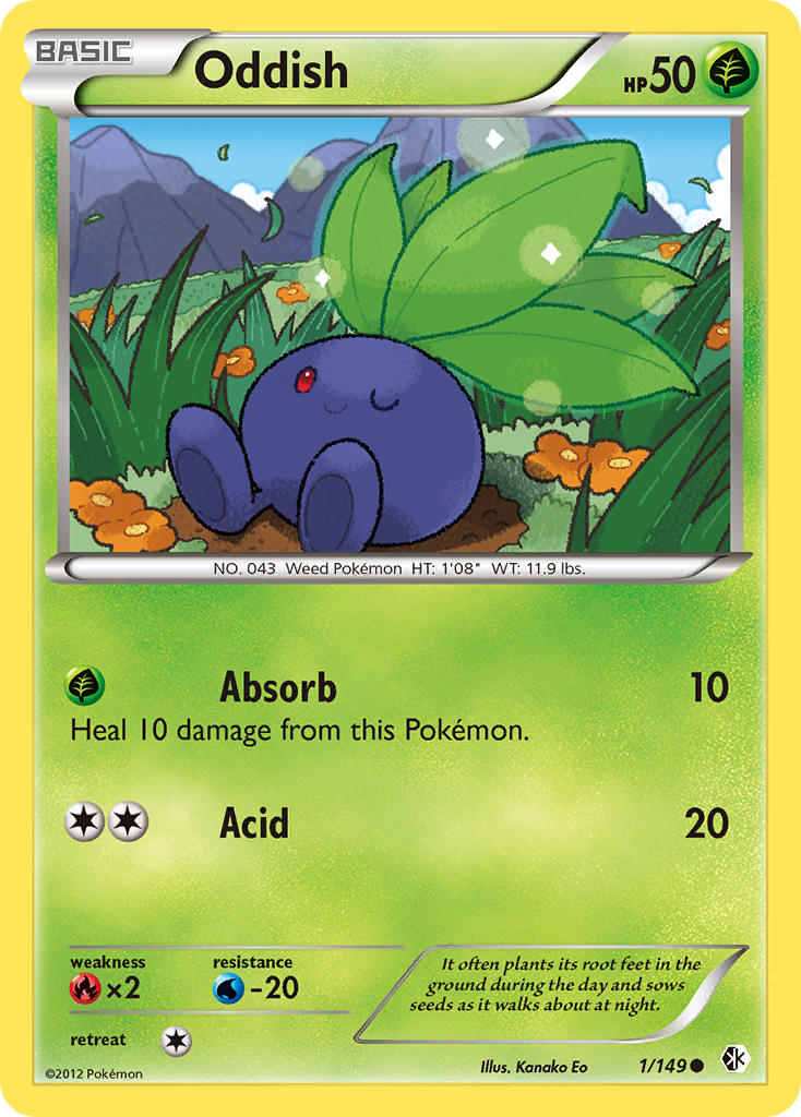 Oddish (1/149) [Black & White: Boundaries Crossed] - Comfy Hobbies