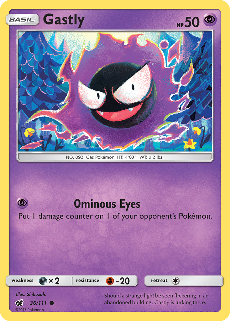 Gastly (36/111) [Sun & Moon: Crimson Invasion] - Comfy Hobbies