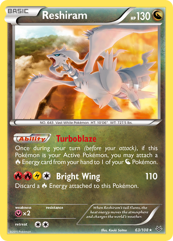 Reshiram (63/108) [XY: Roaring Skies] - Comfy Hobbies