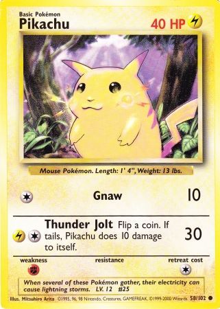 Pikachu (58/102) (Jumbo Card) [Base Set Unlimited] - Comfy Hobbies