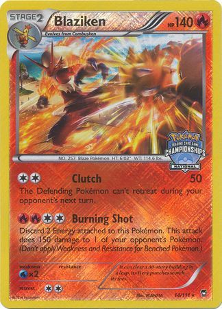 Blaziken (14/111) (National Championship Promo) [XY: Furious Fists] - Comfy Hobbies