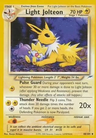 Light Jolteon (48/105) [Neo Destiny Unlimited] - Comfy Hobbies