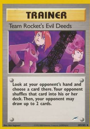 Team Rocket's Evil Deeds (103/105) [Neo Destiny Unlimited] - Comfy Hobbies