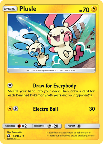 Plusle (53/168) [Sun & Moon: Celestial Storm] - Comfy Hobbies