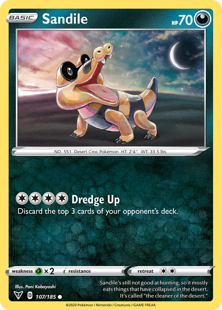 Sandile (107/185) [Sword & Shield: Vivid Voltage] - Comfy Hobbies