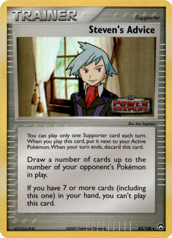 Steven's Advice (83/108) (Stamped) [EX: Power Keepers] - Comfy Hobbies