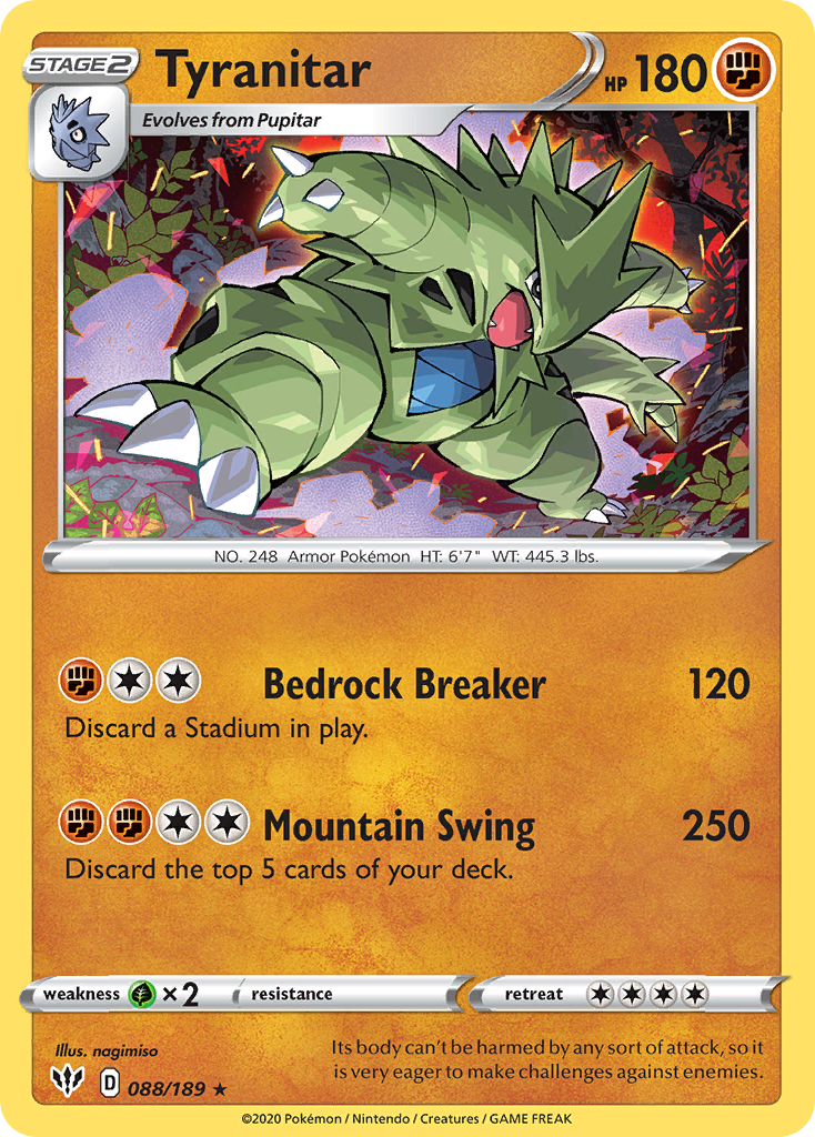 Tyranitar (088/189) [Sword & Shield: Darkness Ablaze] - Comfy Hobbies