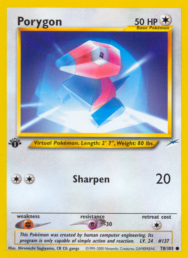 Porygon (78/105) [Neo Destiny 1st Edition] - Comfy Hobbies