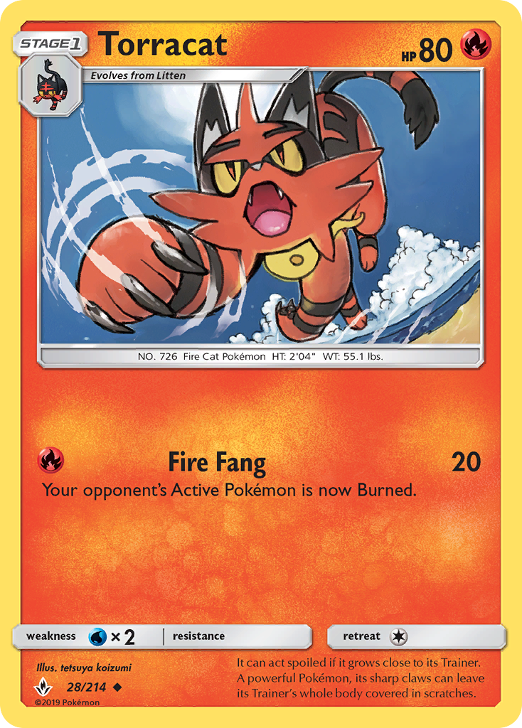 Torracat (28/214) [Sun & Moon: Unbroken Bonds] - Comfy Hobbies