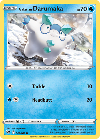 Galarian Darumaka (043/189) [Sword & Shield: Darkness Ablaze] - Comfy Hobbies