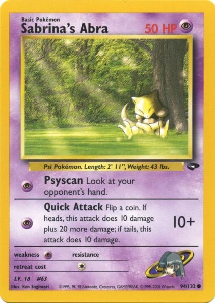 Sabrina's Abra (94/132) [Gym Challenge Unlimited] - Comfy Hobbies