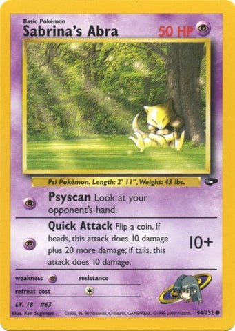 Sabrina's Abra (94/132) [Gym Challenge Unlimited] - Comfy Hobbies