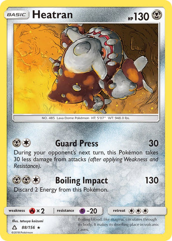 Heatran (88/156) (Prerelease Kit Exclusive) (Theme Deck Exclusive) [Sun & Moon: Ultra Prism] - Comfy Hobbies