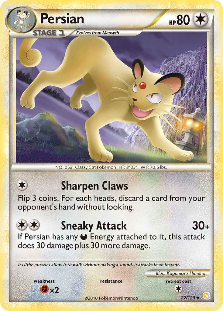Persian (27/123) [HeartGold & SoulSilver: Base Set] - Comfy Hobbies