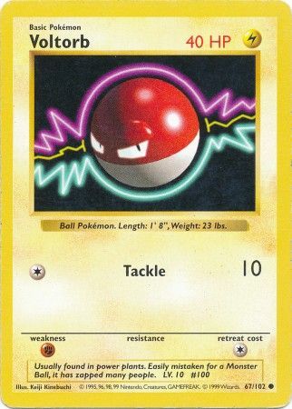 Voltorb (67/102) [Base Set Shadowless Unlimited] - Comfy Hobbies