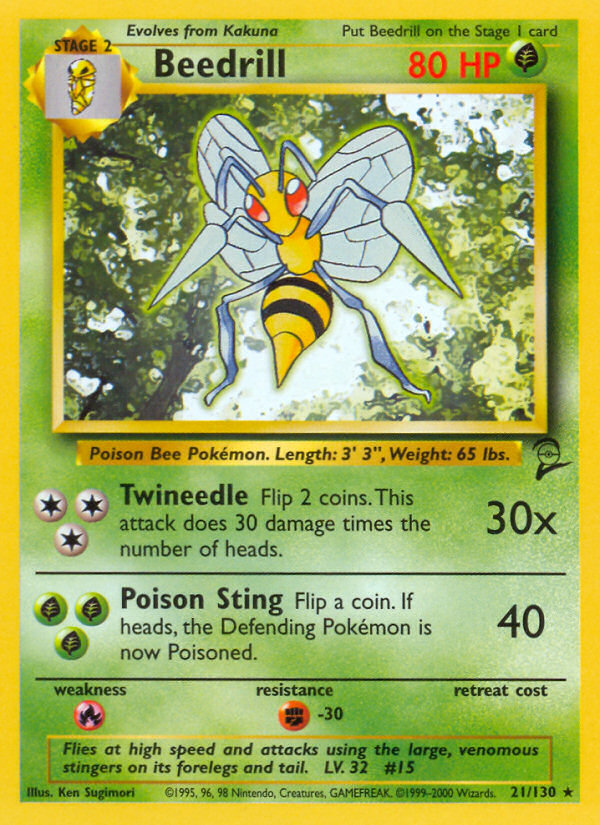 Beedrill (21/130) [Base Set 2] - Comfy Hobbies