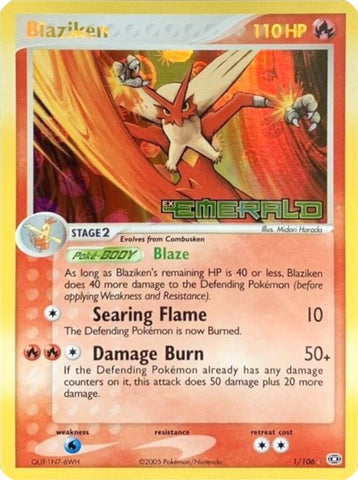 Blaziken (1/106) (Stamped) [EX: Emerald] - Comfy Hobbies