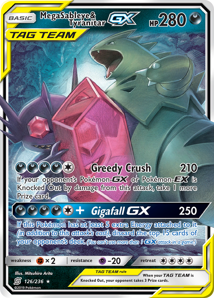 Mega Sableye & Tyranitar GX (126/236) [Sun & Moon: Unified Minds] - Comfy Hobbies