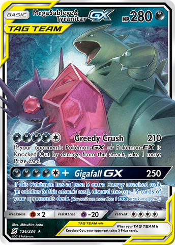 Mega Sableye & Tyranitar GX (126/236) [Sun & Moon: Unified Minds] - Comfy Hobbies