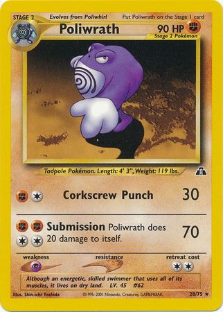 Poliwrath (28/75) [Neo Discovery Unlimited] - Comfy Hobbies