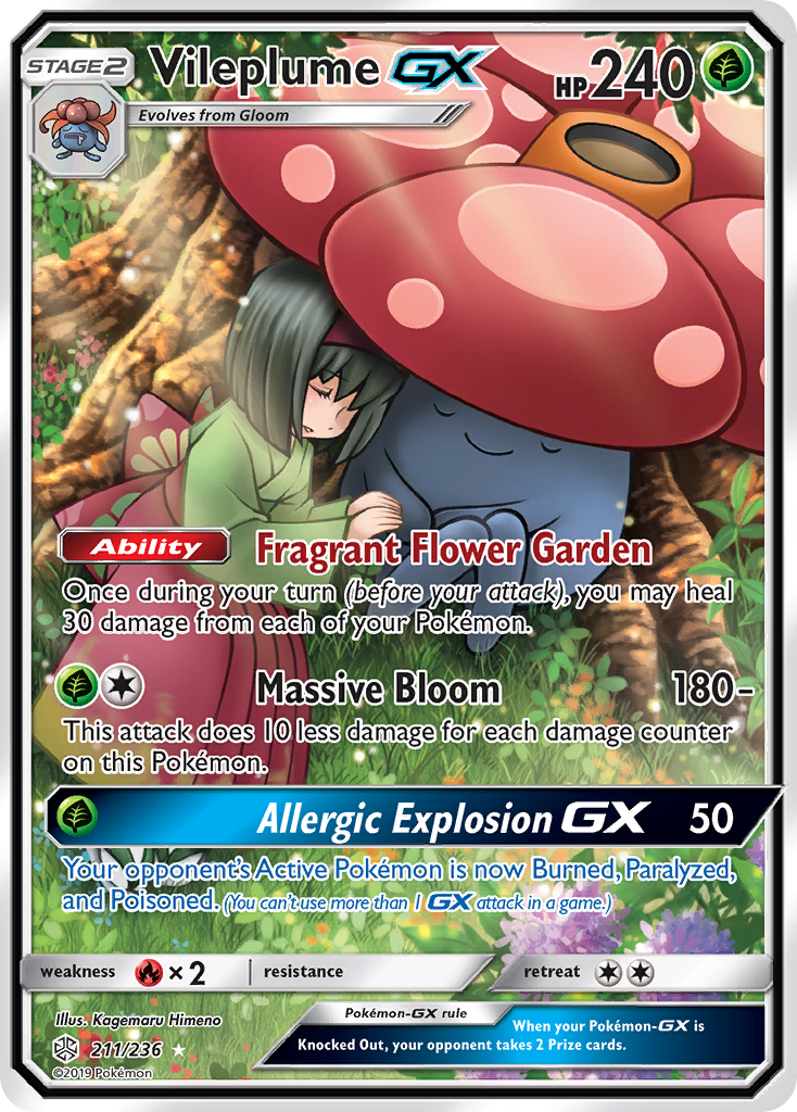 Vileplume GX (211/236) [Sun & Moon: Cosmic Eclipse] - Comfy Hobbies